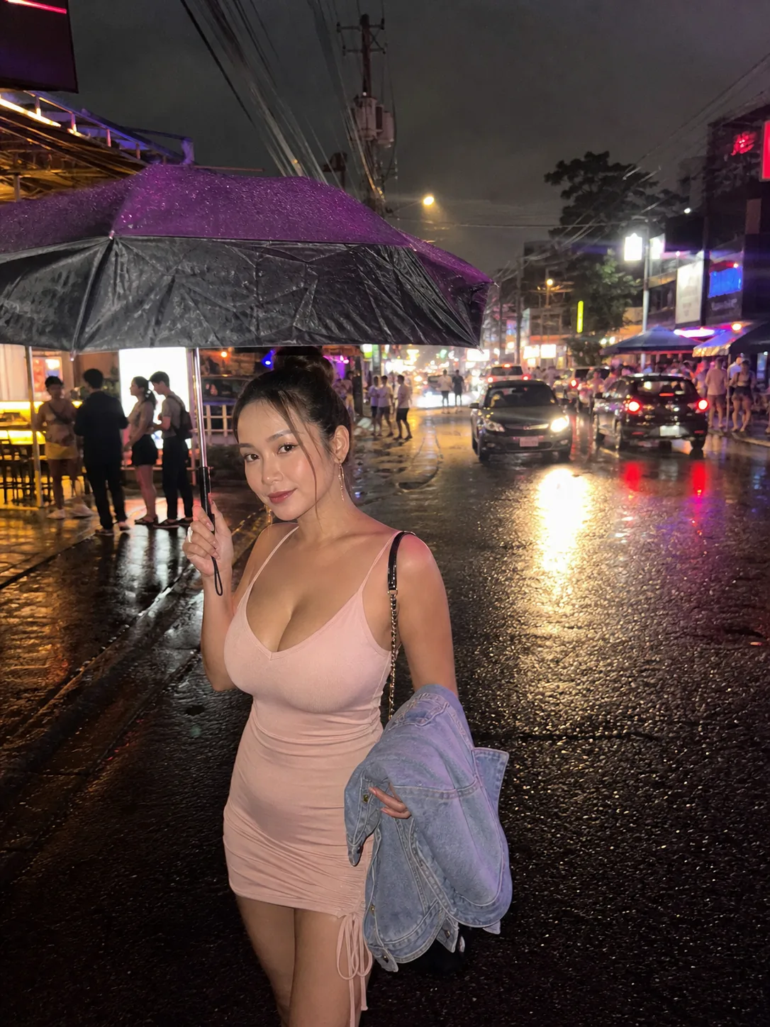 Manila nightlife street first-person POV