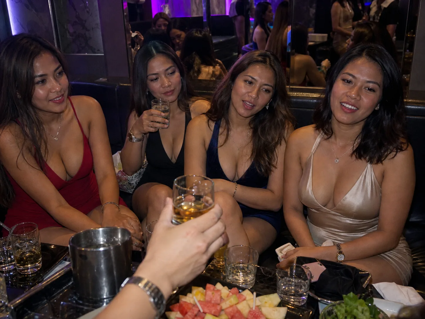 KTV table toast with adult Filipina hostesses