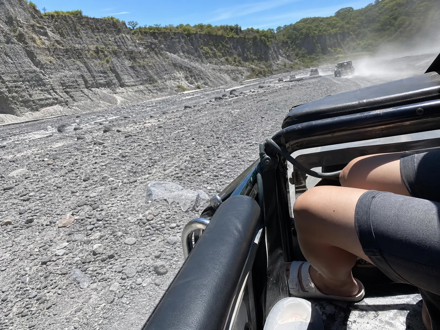 Puning lahar 4x4 ride from an open jeep POV
